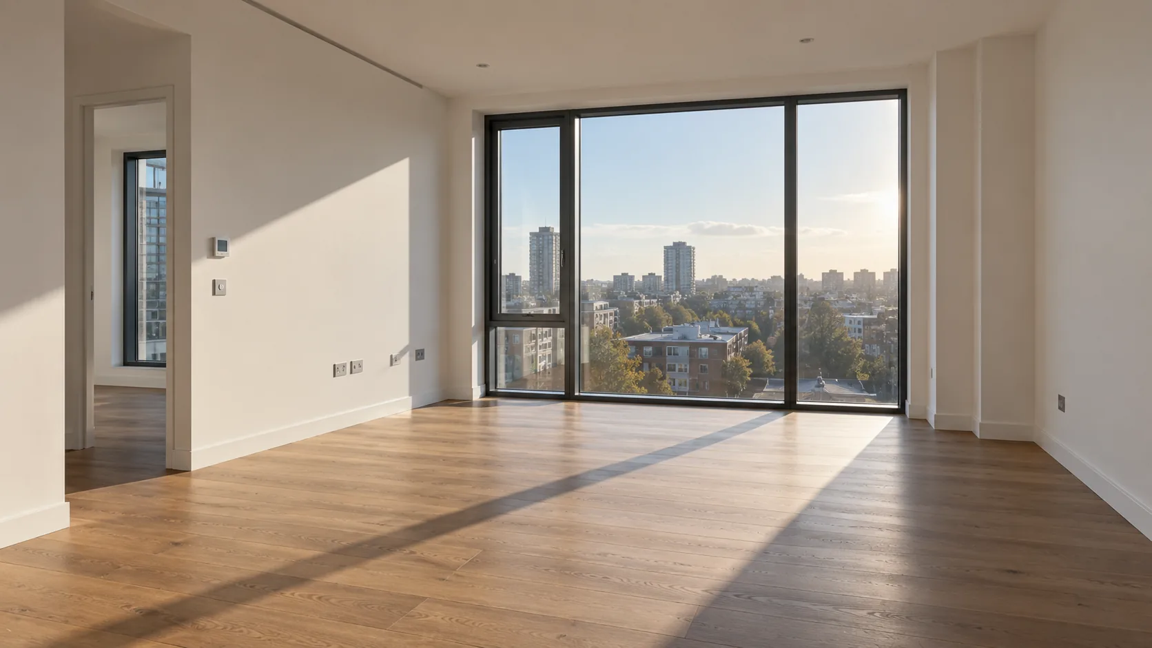 Virtually staged apartment interior showing furniture and finishes in an unbuilt unit