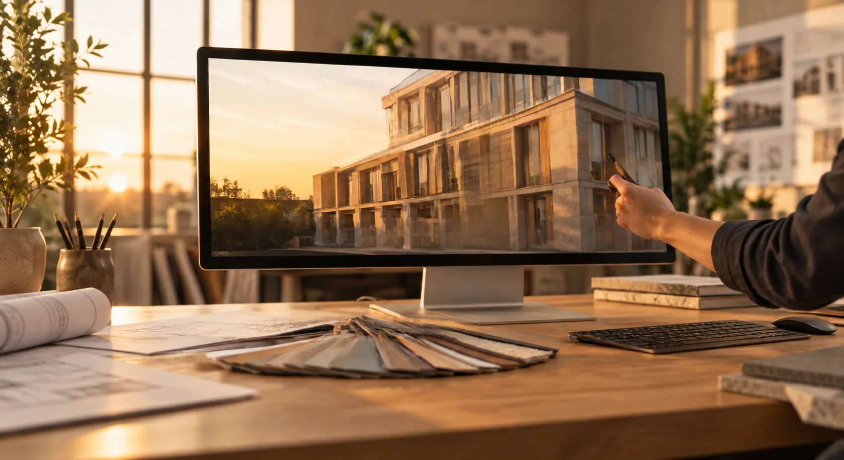 Illustrative visualization for exterior rendering.