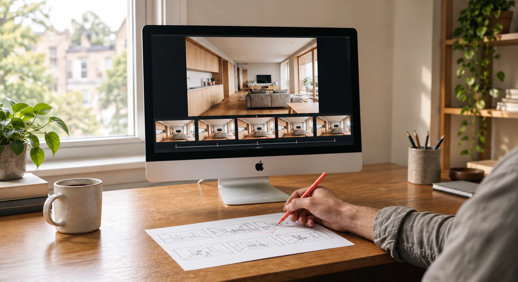 Illustrative visualization for walkthrough animation.